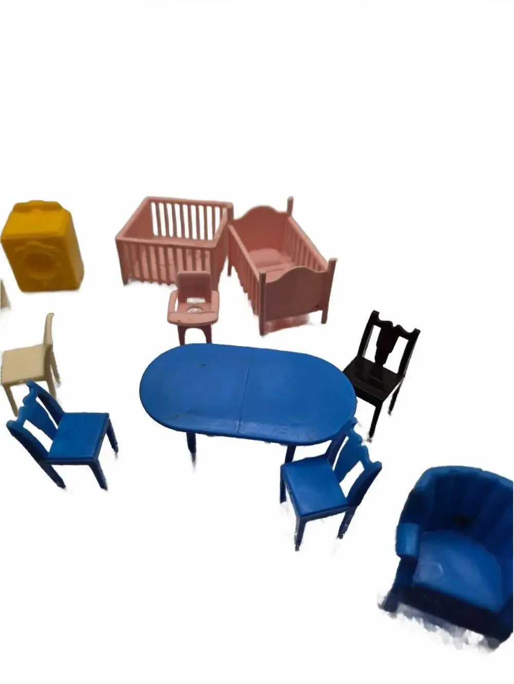 Vtg Plastic Dollhouse Furniture Set for Marx Suburban Colonial dollhouse